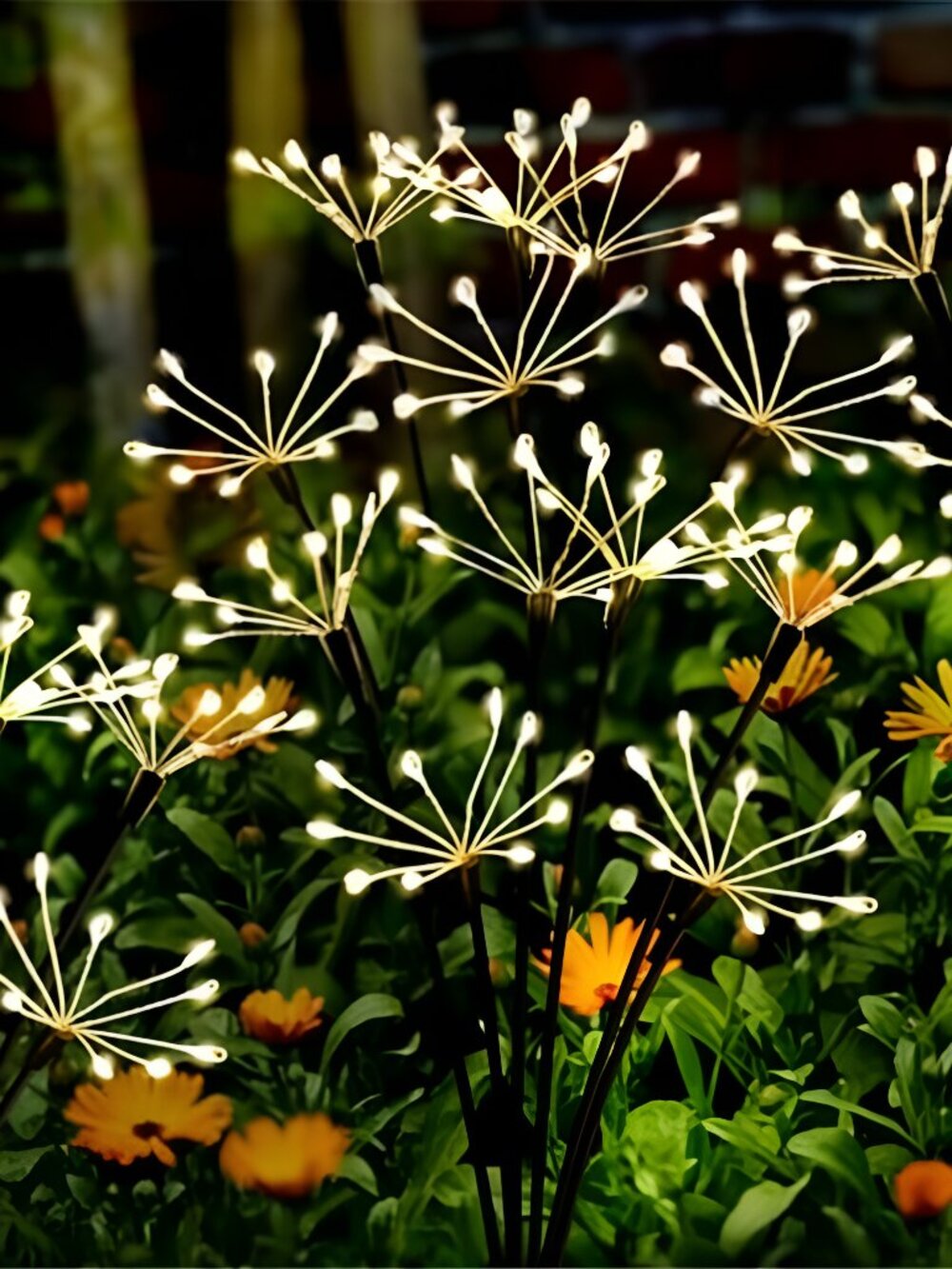 Solar Garden Lights 2 Pack Twinkling Solar Firework Lights with 2 Modes 120LED,